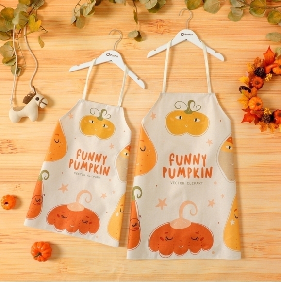 Mommy and Me Funny Pumpkin Aprons (NWOT) - Picture 1 of 6